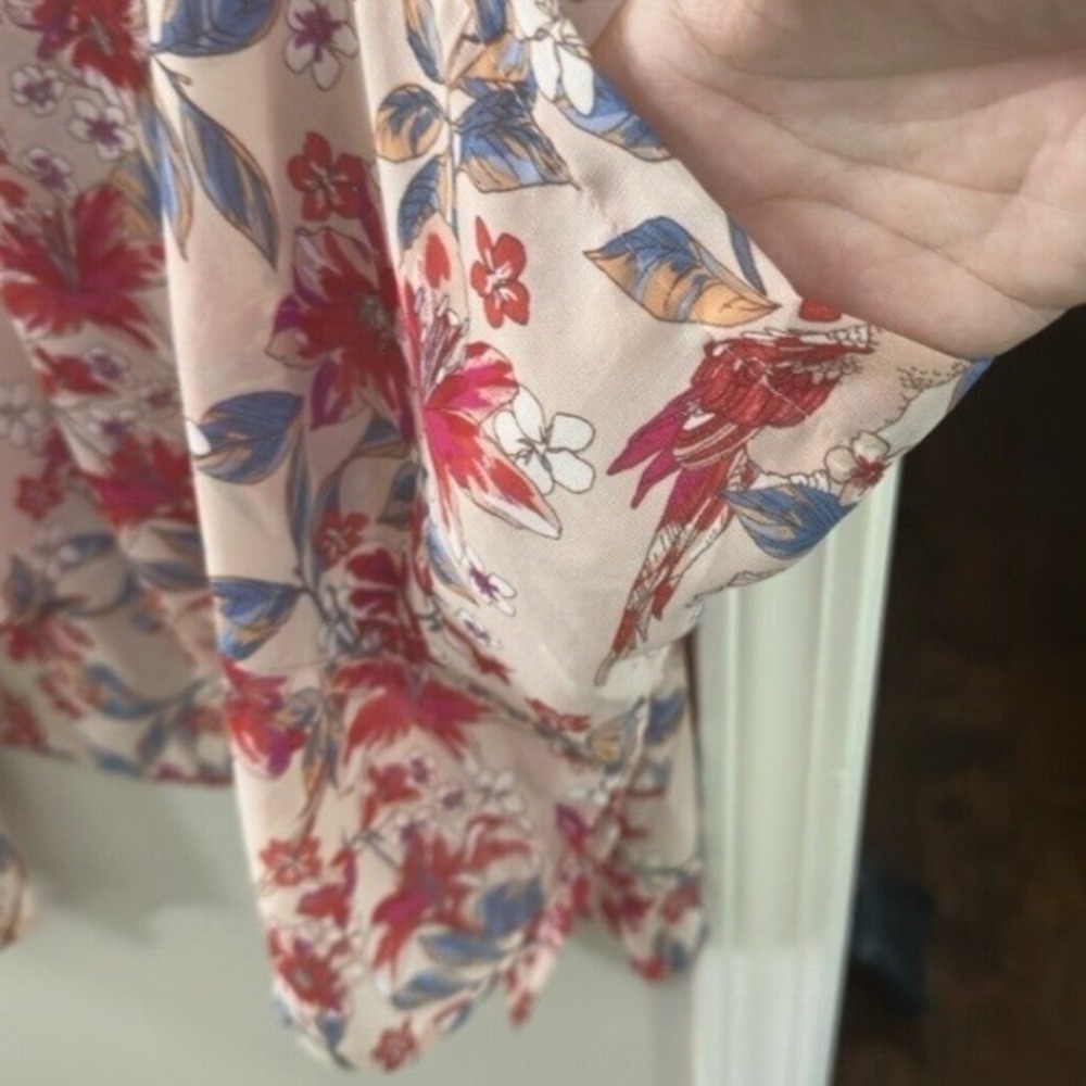 Floral Kimono Women 1X Plus Open Front Topper Pockets Boho Signature Studio - Picture 8 of 12
